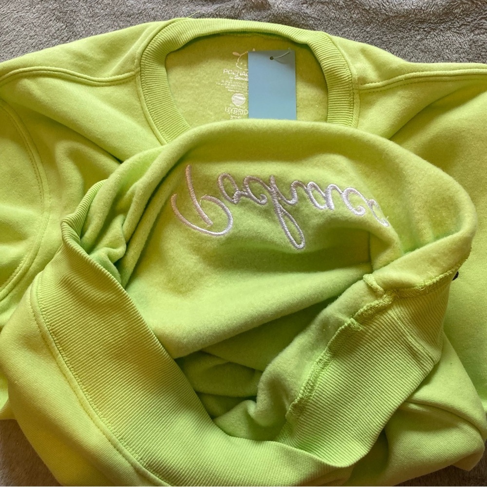 Sanrio Pochacco Dog‎ Sweatshirt in Lime Green | Embroidered | NWT - Picture 5 of 7